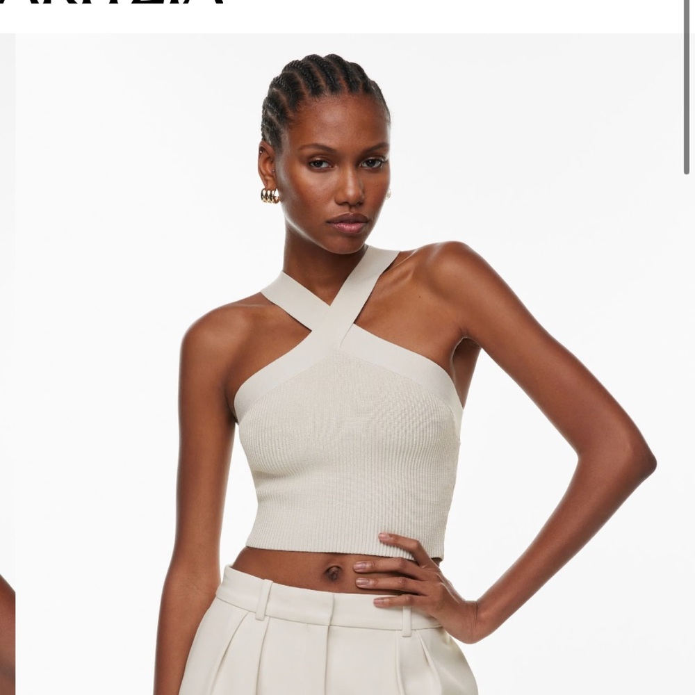 Babaton sculpt knit criss cross tank